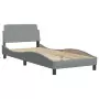 Letto con Materasso Grigio Chiaro 80x200 cm in Tessuto