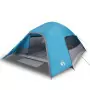 Tenda da Campeggio a Cupola per 4 Persone Blu Impermeabile