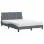 Letto con Materasso Grigio Scuro 120x200 cm in Velluto