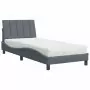 Letto con Materasso Grigio Scuro 80x200 cm in Velluto