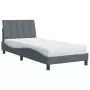 Letto con Materasso Grigio Scuro 90x200 cm in Velluto