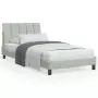 Letto con Materasso Grigio Chiaro 100x200 cm in Velluto