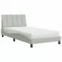 Letto con Materasso Grigio Chiaro 100x200 cm in Velluto