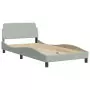 Letto con Materasso Grigio Chiaro 100x200 cm in Velluto