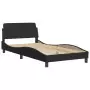 Letto con Materasso Nero 100x200 cm in Velluto