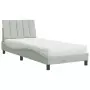 Letto con Materasso Grigio Chiaro 80x200 cm in Velluto