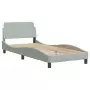 Letto con Materasso Grigio Chiaro 80x200 cm in Velluto