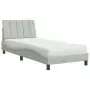 Letto con Materasso Grigio Chiaro 90x200 cm in Velluto