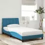 Letto con Materasso Blu 100x200 cm in Velluto