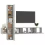 Set Porta TV 5 pz Grigio Cemento in Truciolato