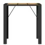 Tavolo Giardino Piano Legno Acacia Nero 105x80x110cm Polyrattan