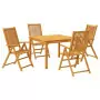 Set da Pranzo per Giardino 5 pz in Legno Massello di Acacia