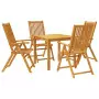 Set da Pranzo per Giardino 5 pz in Legno Massello di Acacia