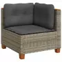 Set Divano da Giardino 5 pz con Cuscini Grigio in Polyrattan