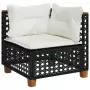 Set Divani da Giardino 9 pz con Cuscini Nero in Polyrattan