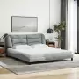 Letto con Materasso Grigio Chiaro180x200 cm Tessuto