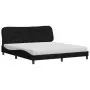 Letto con Materasso Nero 180x200 cm in Tessuto