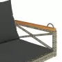 Panchina Dondolo con Cuscini Grigia 109x62x40 cm in Polyrattan