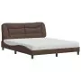 Letto con Materasso Marrone 160x200cm in Similpelle