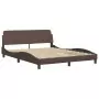 Letto con Materasso Marrone 160x200cm in Similpelle