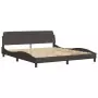 Letto con Materasso Marrone Scuro 180x200cm Tessuto