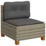 Set Divano da Giardino 9 pz con Cuscini Grigio in Polyrattan