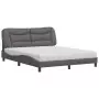 Letto con Materasso Grigio 160x200 cm in Similpelle