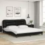 Letto con Materasso Nero e Bianco 180x200 cm in Similpelle