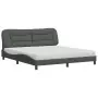 Letto con Materasso Grigio Scuro 180x200 cm Tessuto