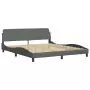 Letto con Materasso Grigio Scuro 180x200 cm Tessuto