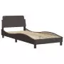 Letto con Materasso Marrone Scuro 90x200 cm in Tessuto