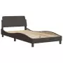 Letto con Materasso Marrone Scuro 100x200 cm in Tessuto