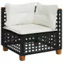 Set Divani da Giardino 10pz con Cuscini in Polyrattan Nero