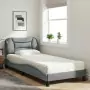 Letto con Materasso Grigio Chiaro 90x190 cm in Tessuto