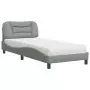 Letto con Materasso Grigio Chiaro 80x200 cm in Tessuto