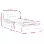 Letto con Materasso Tortora 90x190 cm in Tessuto