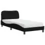 Letto con Materasso Nero 90x200 cm in Tessuto