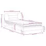 Letto con Materasso Tortora 100x200 cm in Tessuto