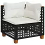 Set Divani da Giardino 11 pz con Cuscini in Polyrattan Nero