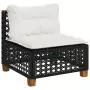 Set Divani da Giardino 11 pz con Cuscini in Polyrattan Nero