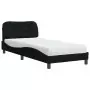 Letto con Materasso Nero 80x200 cm in Tessuto