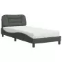 Letto con Materasso Grigio Scuro 90x200 cm in Tessuto