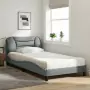 Letto con Materasso Grigio Chiaro 100x200 cm in Tessuto