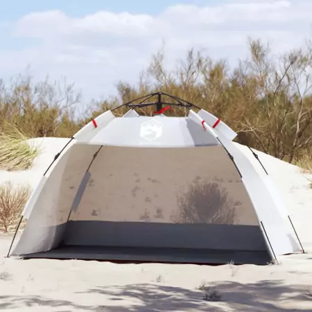 Tenda da Spiaggia 2 Persone Grigio Rilascio Rapido Impermeabile