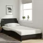 Letto con Materasso Nero 100x200 cm in Tessuto