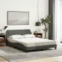 Letto con Materasso Grigio Scuro 120x200 cm Tessuto