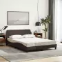 Letto con Materasso Marrone Scuro 120x200cm Tessuto