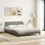 Letto con Materasso Tortora 160x200 cm in Tessuto