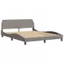 Letto con Materasso Tortora 160x200 cm in Tessuto