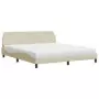 Letto con Materasso Crema 180x200 cm in Tessuto